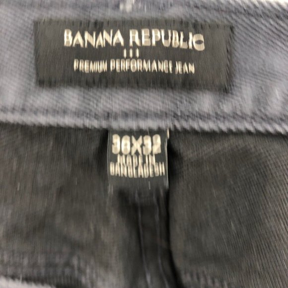 Banana Republic Jeans Mens 36x32 Gray Premium Performance Slim Fit Denim Stretch - Picture 9 of 11
